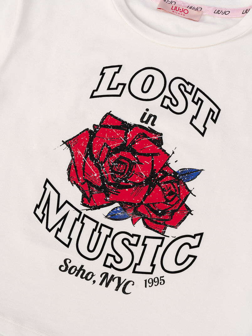White T-shirt with contrasting print - 3