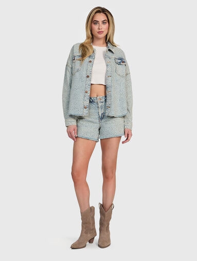 Denim trousers with rhinestones - 4