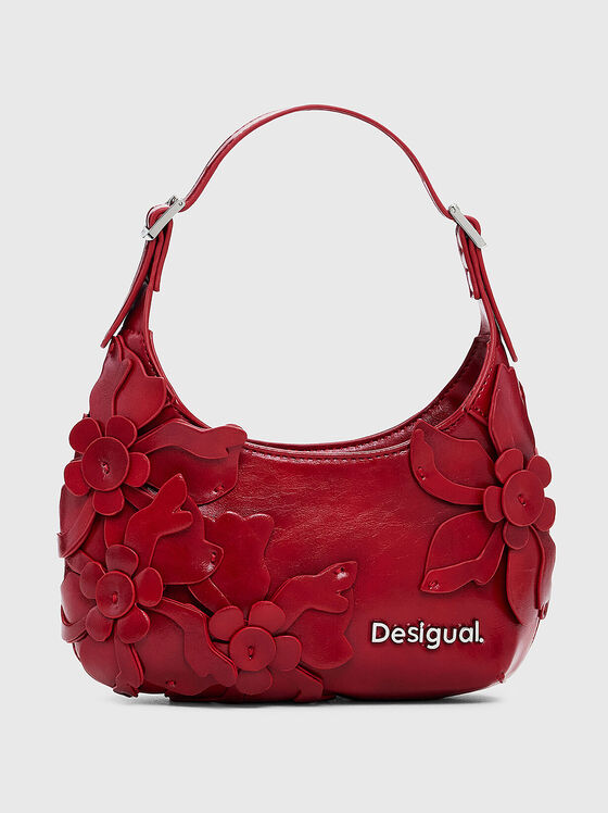 Чанта с флорални акценти и лого  - 1