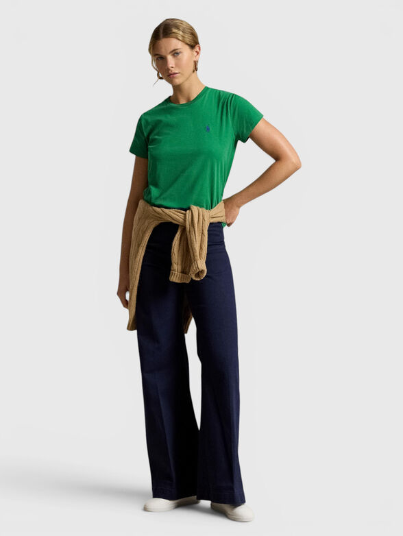 Cotton T-shirt with a round neckline - 2