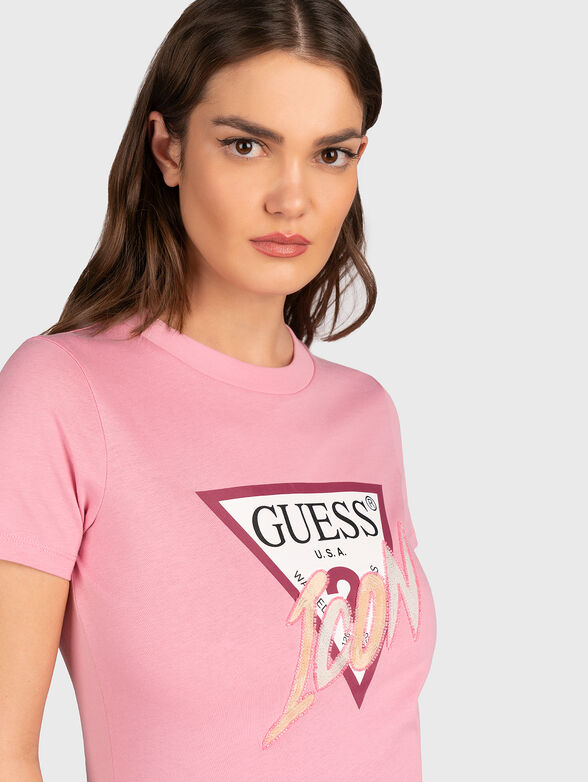 ICON black cotton T-shirt with logo print - 4