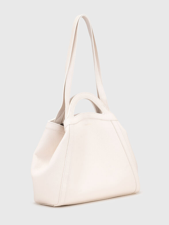Leather bag with long handle and logo - 4