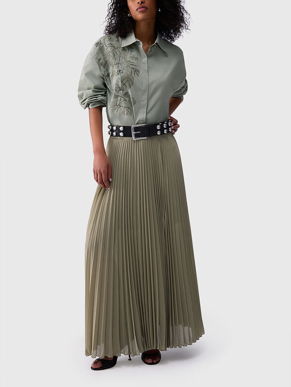 Cotton shirt with floral motifs - 2