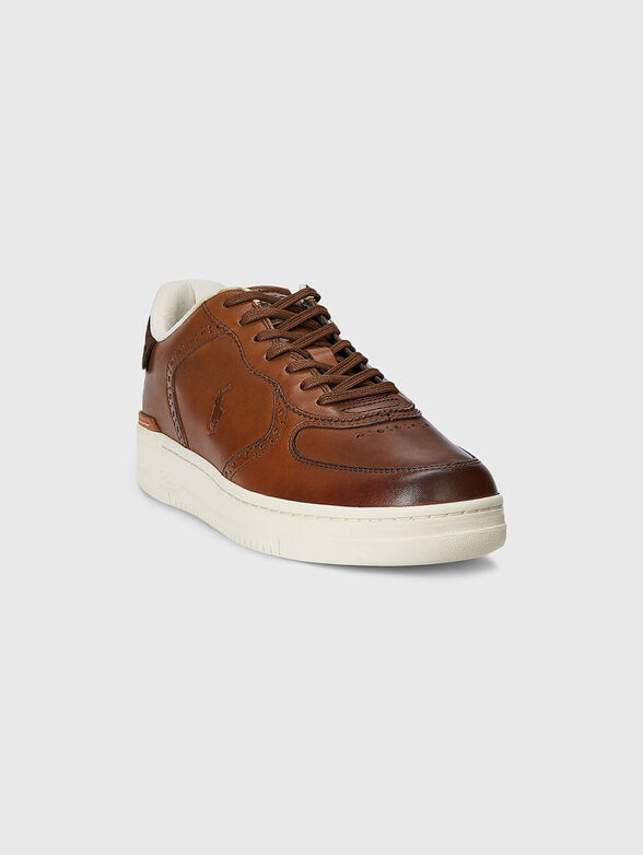Leather sports shoes with perforations - 2
