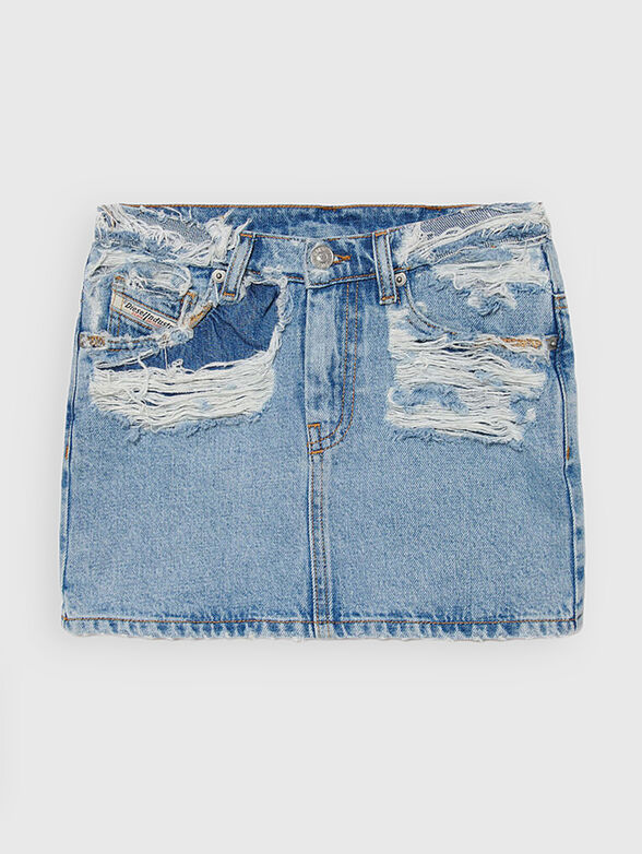 Ripped-effect denim skirt  - 1
