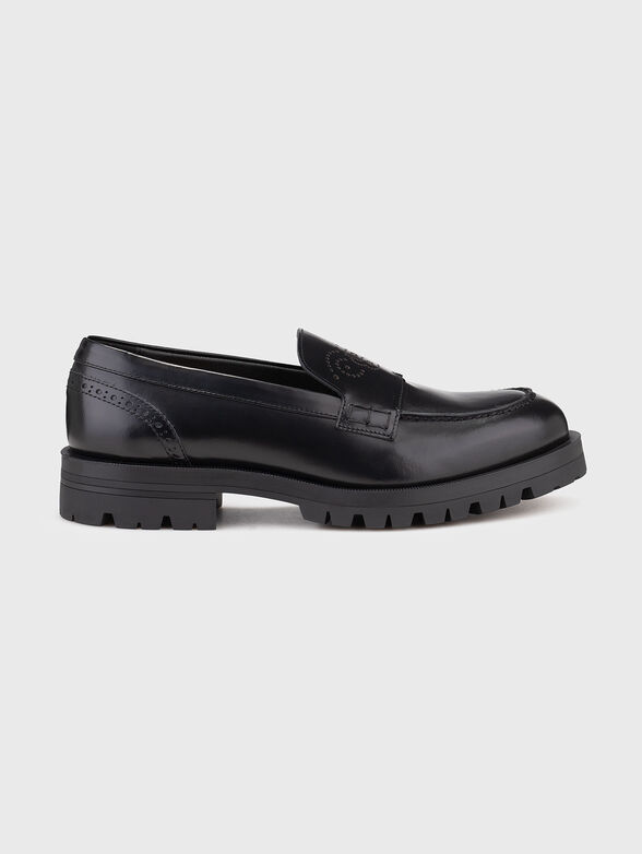 Leather loafers with logo - 1