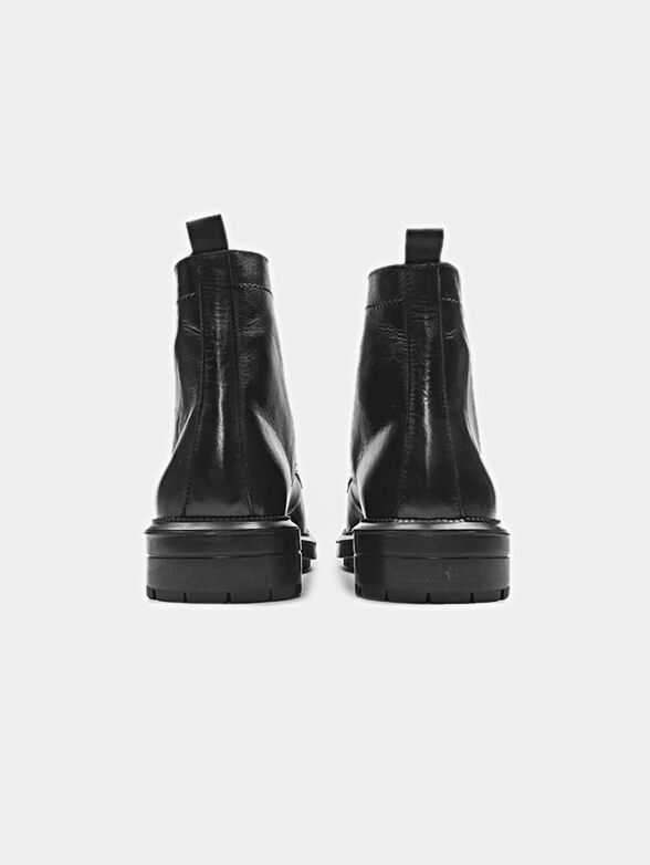 Genuine leather combat boots - 3
