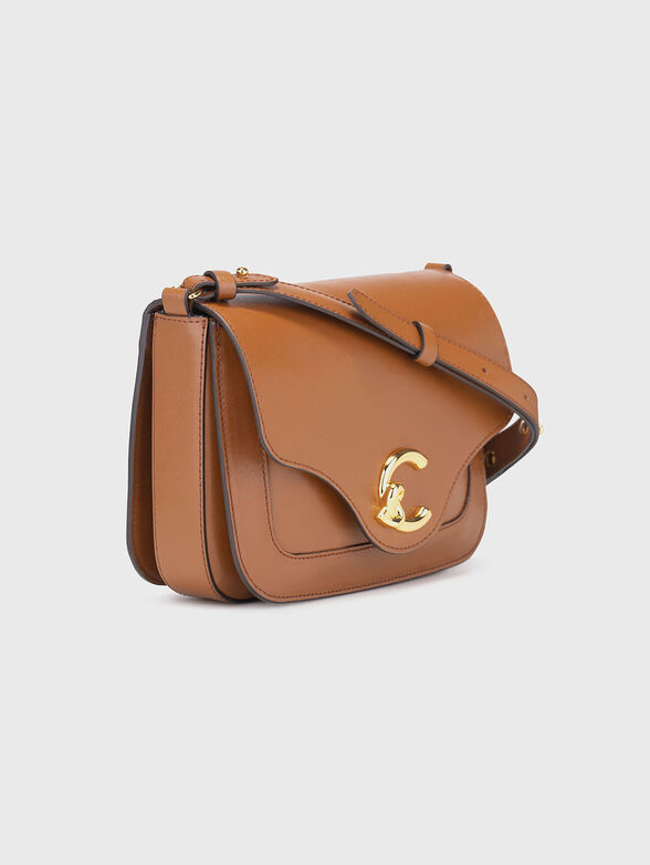 Leather crossbody bag in beige - 4