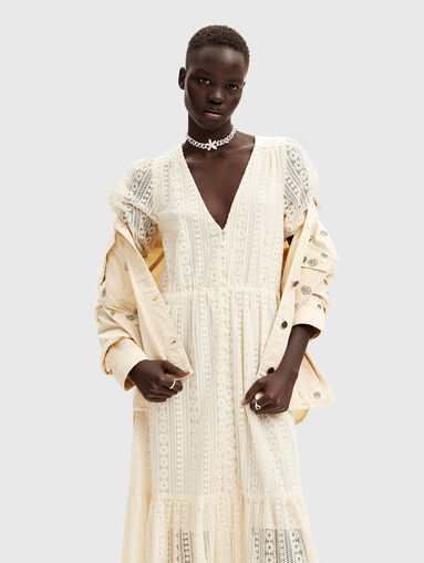 Maxi tulle dress with embroidered flowers - 4