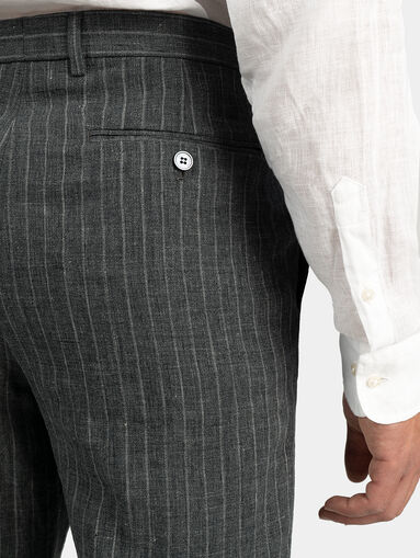 Grey linen trousers - 3