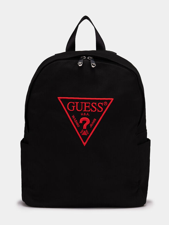 Black backpack with embroidered logo - 1