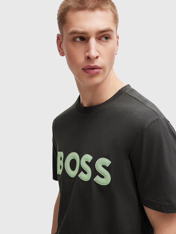 Cotton T-shirt with embossed logo - 4