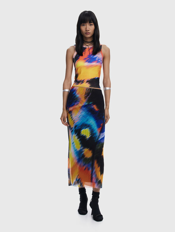 Top with oval neckline and print - 2