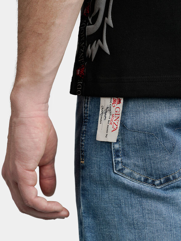 Black polo-shirt with contrasting details - 6