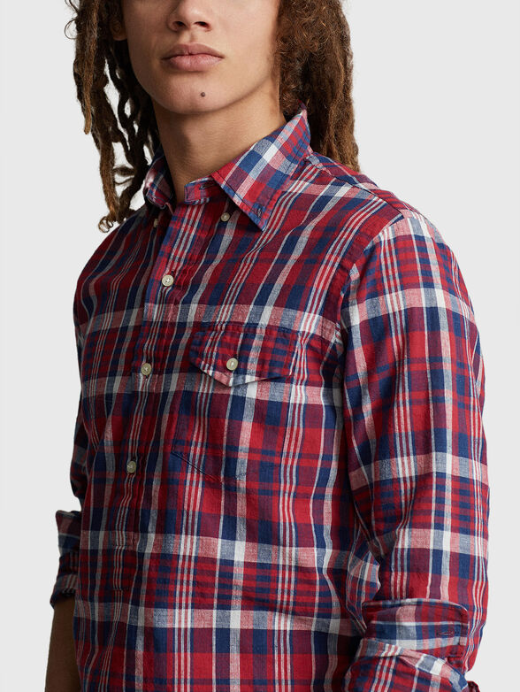 Check shirt with pocket - 4