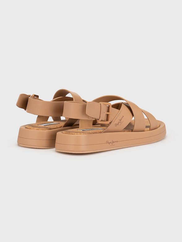 SUMMER BLOCK beige sandals in eco leather - 3