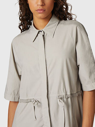 Cotton blend dress with accent pockets  - 4