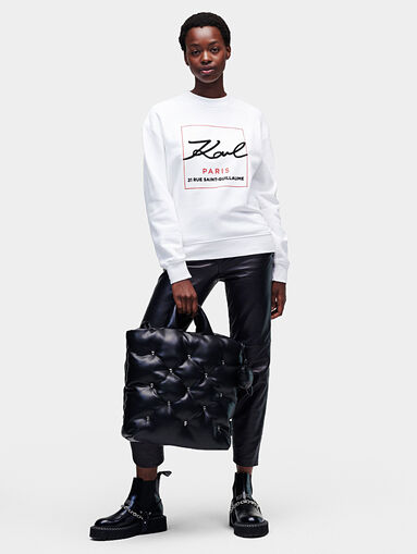 Black sweatshirt with logo print - 5