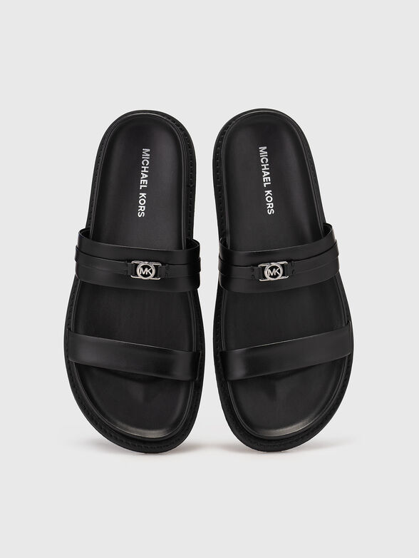 MANDY leather sandals with logo - 6