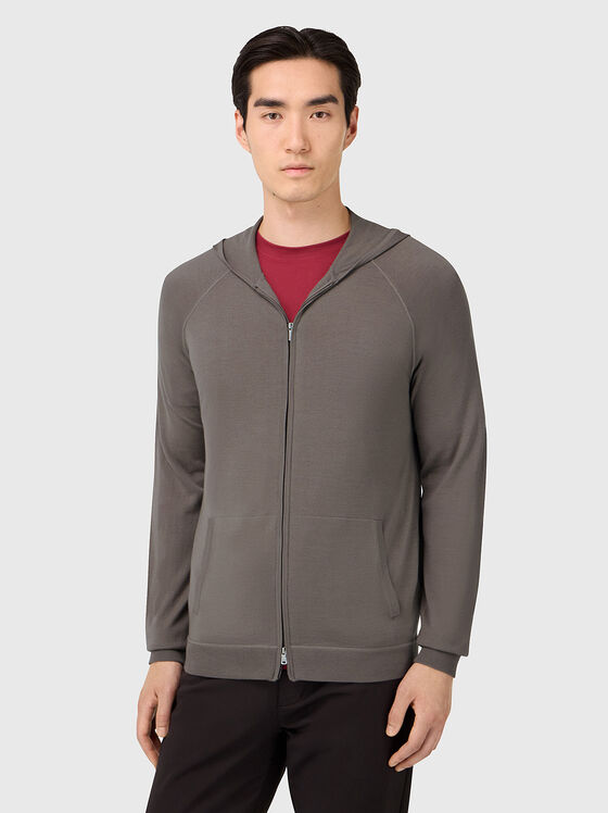 Суитшърт с цип от мерино вълна - 1