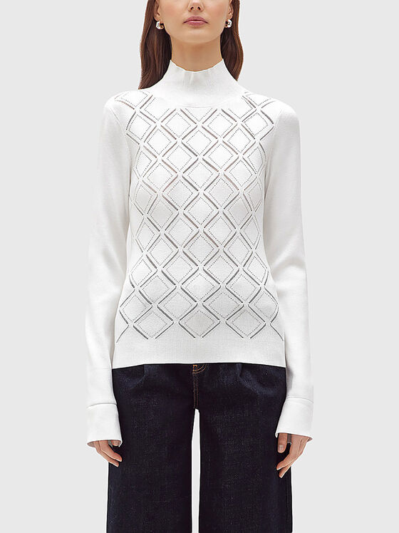 Turtleneck sweater with rhinestones - 1