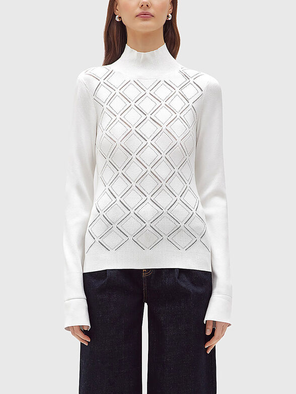 Turtleneck sweater with rhinestones - 1