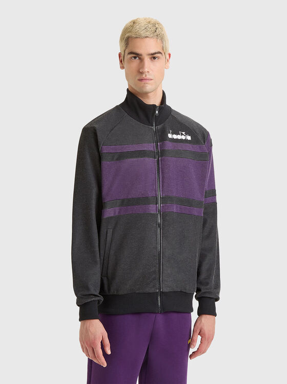 Черен суитшърт с цип - 2