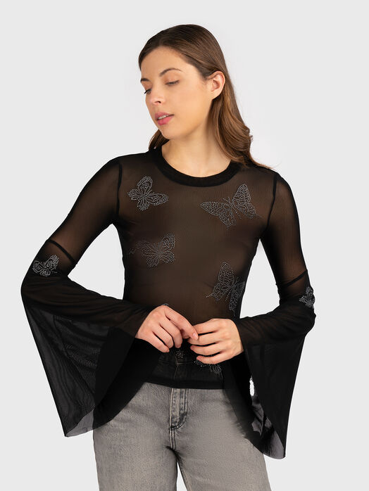 FIAMMA blouse with accent sleeves