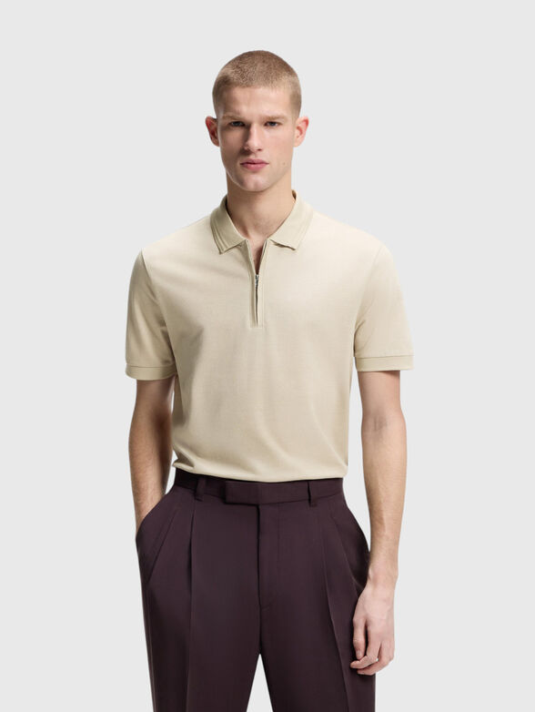 Cotton-blend polo shirt with a zip - 1