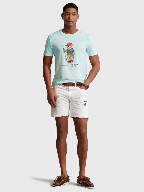 Blue cotton t-shirt with Polo Bear motif - 2