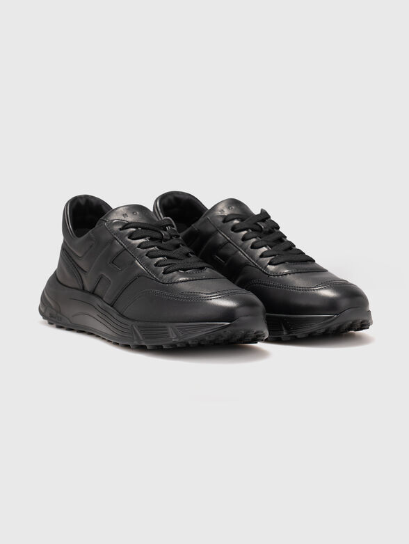 Black sports shoes made of genuine leather - 2