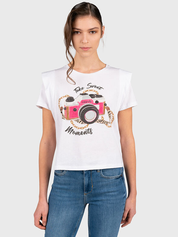 T-shirt with golden print - 1