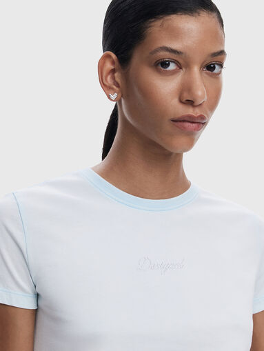 Cotton T-shirt with oval neckline - 3