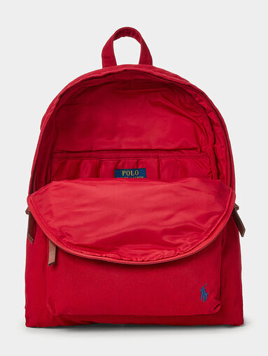 Cotton backpack in red color - 5