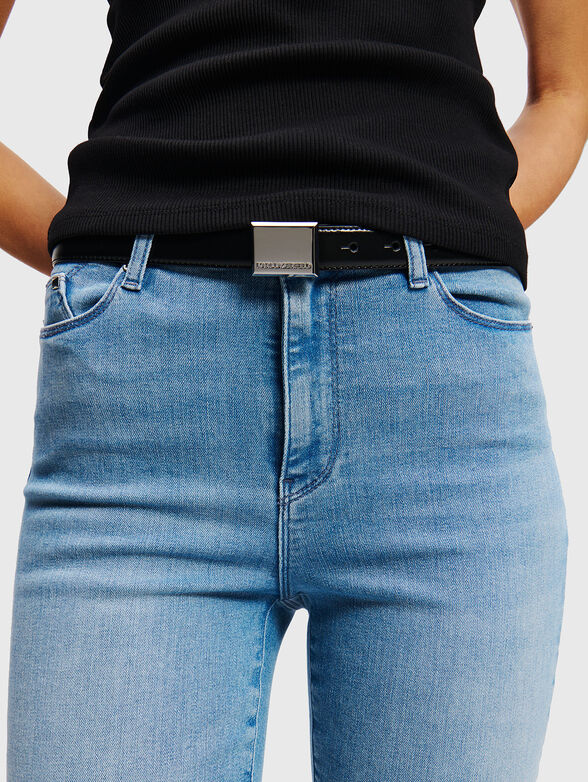 Leather belt with logo - 2