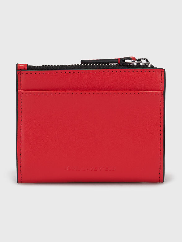 Black leather blend purse with logo element  - 2