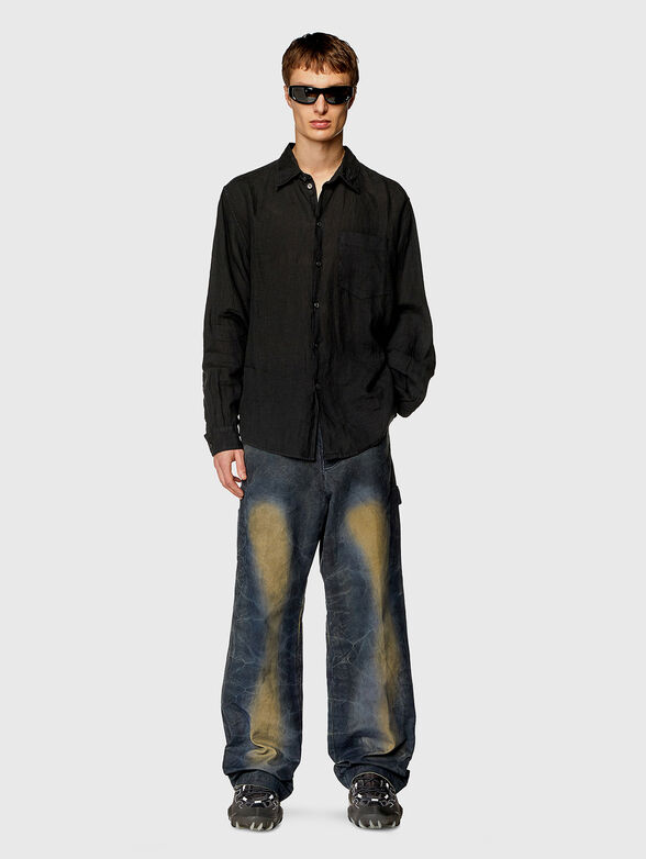 S-EMIL linen shirt in black - 2
