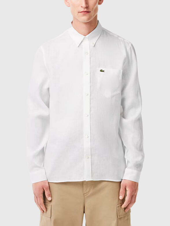 Navy blue linen shirt​ - 1