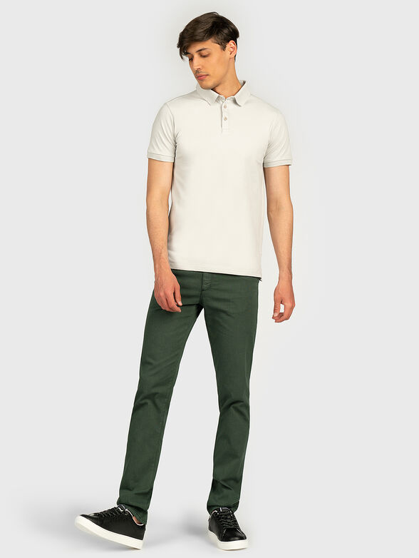 Cotton polo-shirt in grey color - 4