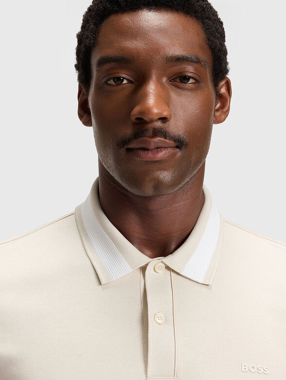 Cotton polo shirt with accent trims - 4