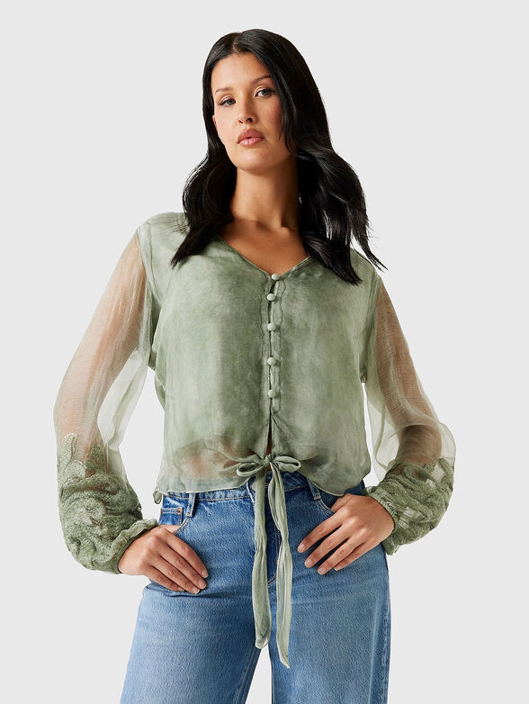 CAMILLA blouse with accent sleeves - 1