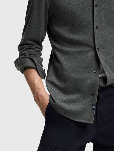 Long sleeved cotton blend shirt - 5
