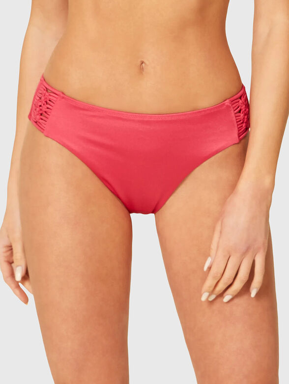 SORAYA red swimsuit bottom with accent ties - 1