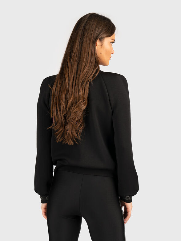 Sweatshirt with rhinestone logo  - 3