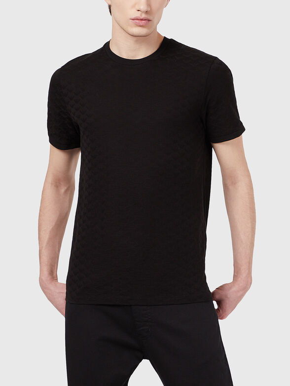 Black T-shirt with monogram print - 1