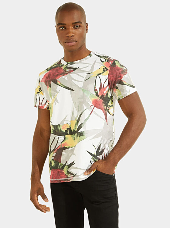 Тениска STRELY с тропически принт - 1