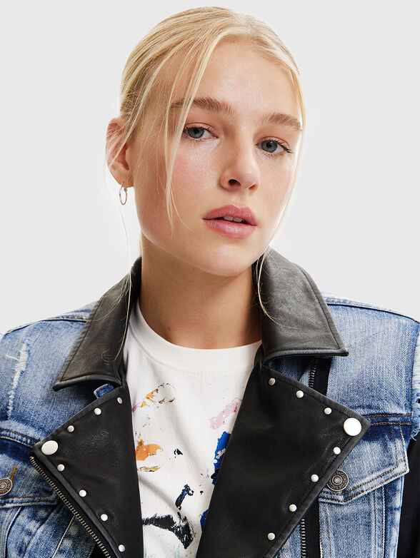 CHAQ denim jacket with accent back - 5