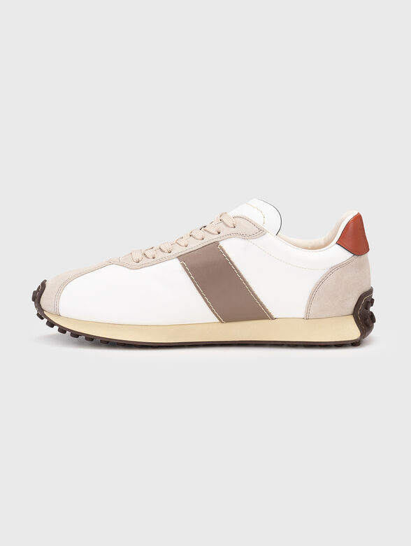 Leather and fabric sneakers - 3