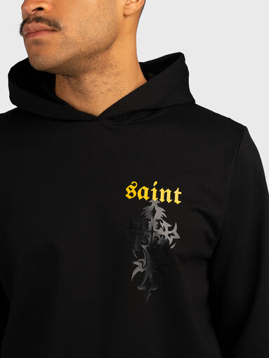 GMH020 printed sweatshirt in black  - 5