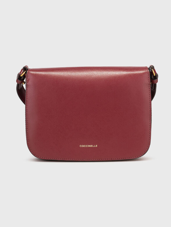 Leather crossbody bag in beige - 3